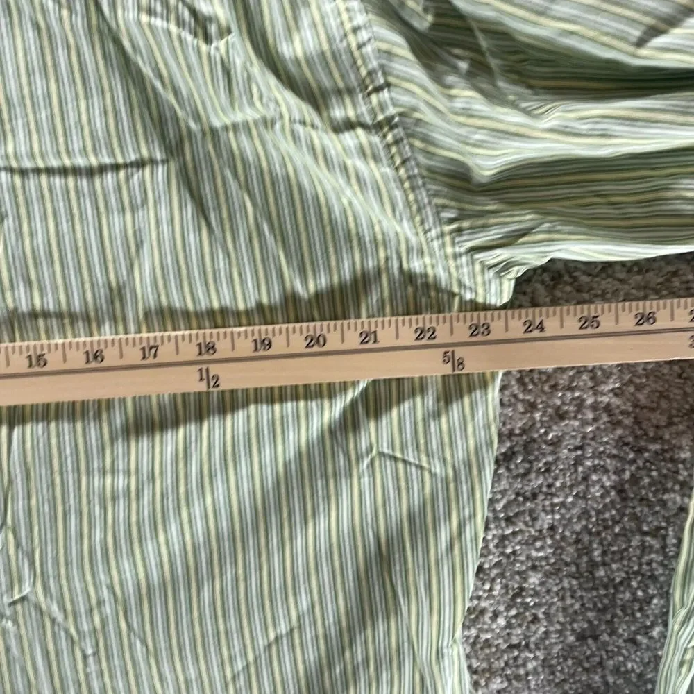 Banana Republic Shirt Adult Extra Large Green Beige Striped Button Up Casual Men